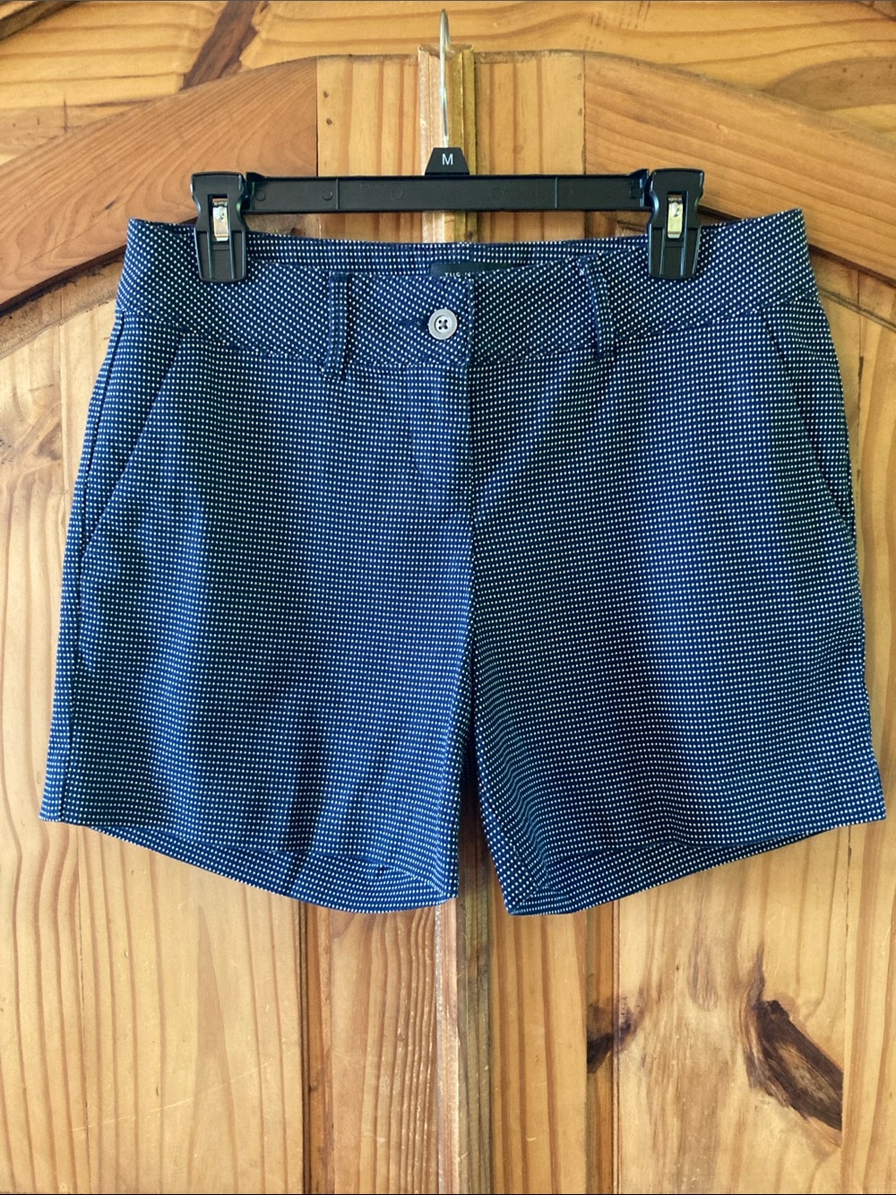 Women's The Limited blue white polka dot diamonds cute shorts size 8